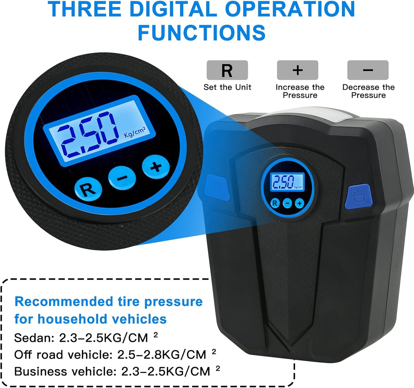 Tire Repair Kit, Tire Inflator Portable Air Compressor, Heavy Duty Flat Tire Repair Kit With 12V Air Pump For SVU, Car, Motorcycle, Truck, RV And Other Tire Repair