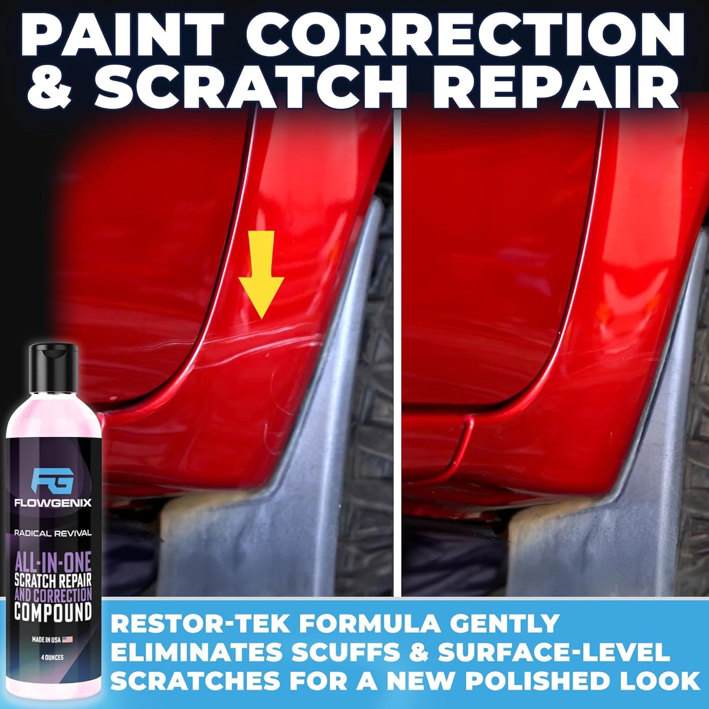 Grand Slam 5-Pack - Waterless Car Wash Detailing Spray, Tire Shine Gel, Scratch Remover, Wheel Metal Rust Cleaner, Interior Cleaner & Protector, 2 Microfiber Towels