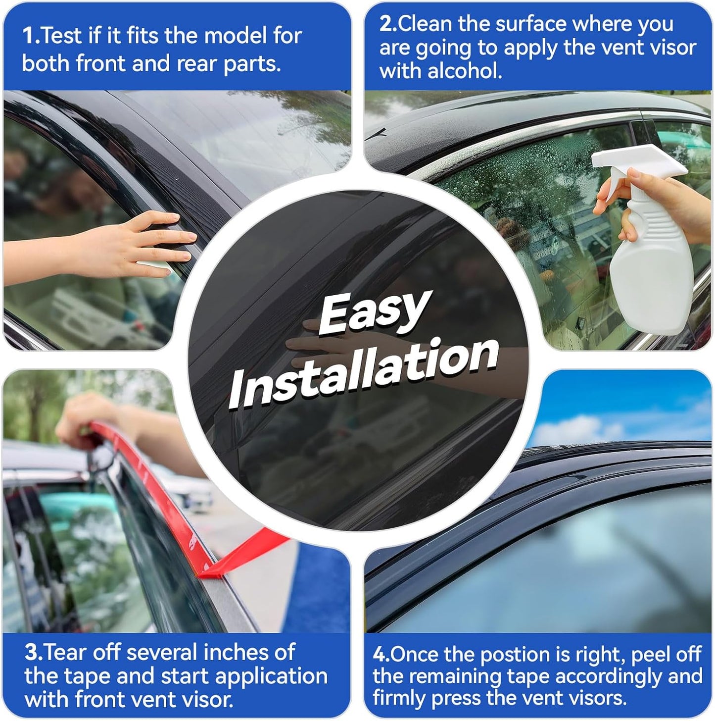 Window Visors Rain Guards for 2012-2020 Chevy Sonic Hatchback, Out-Channel Window Vent Wind Deflectors Visors Shades for 12-20 Chevy Sonic (Not for Sedan)